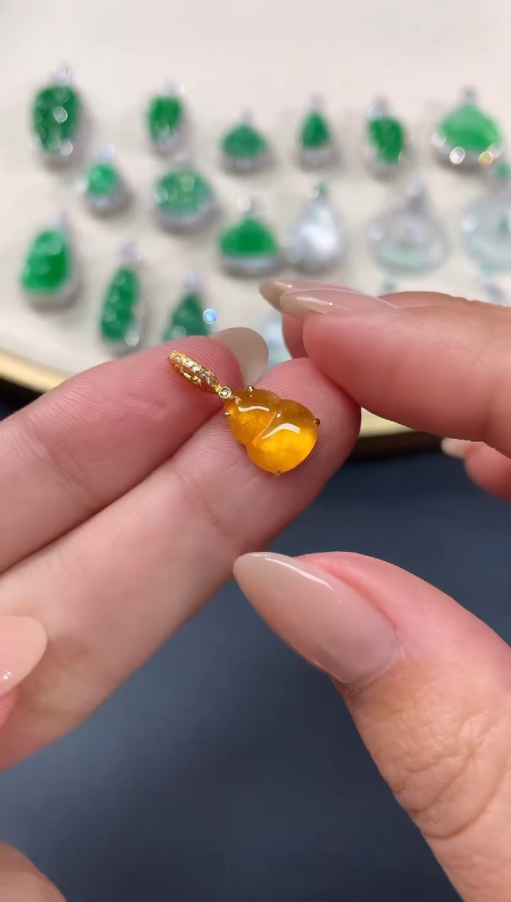 【闪购商品】翡翠吊坠(不含链)18K金镶嵌吊坠A297|1980