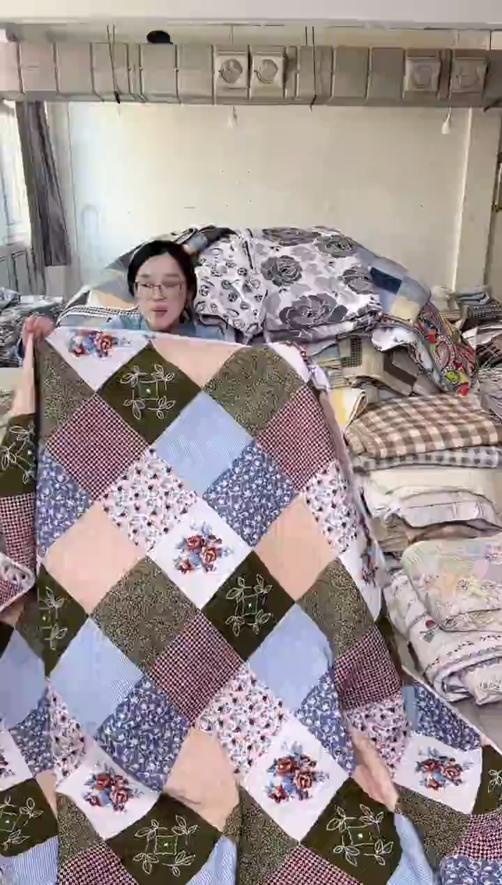 棉220*240双面斜纹复古拼格