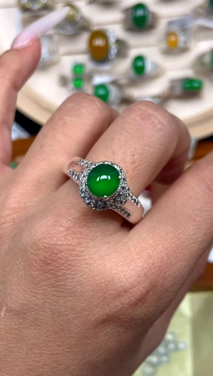 未镶嵌定制翡翠14天然缅甸A货翡翠蛋面