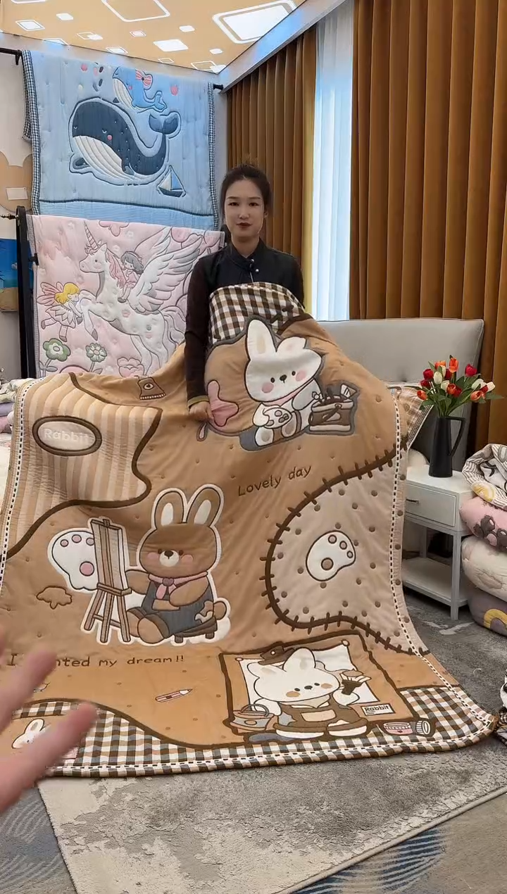 棉花绘画小兔-150x200