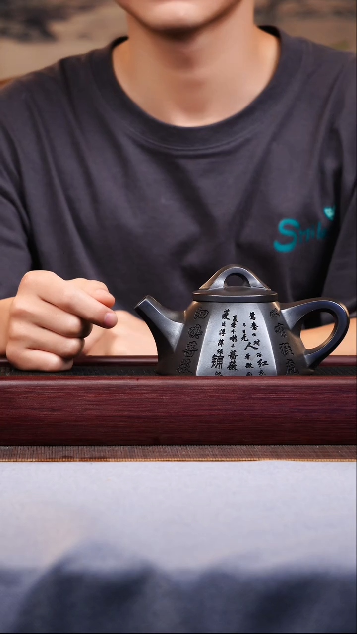 茶壶紫砂宜兴原矿紫砂作品  八方石瓢