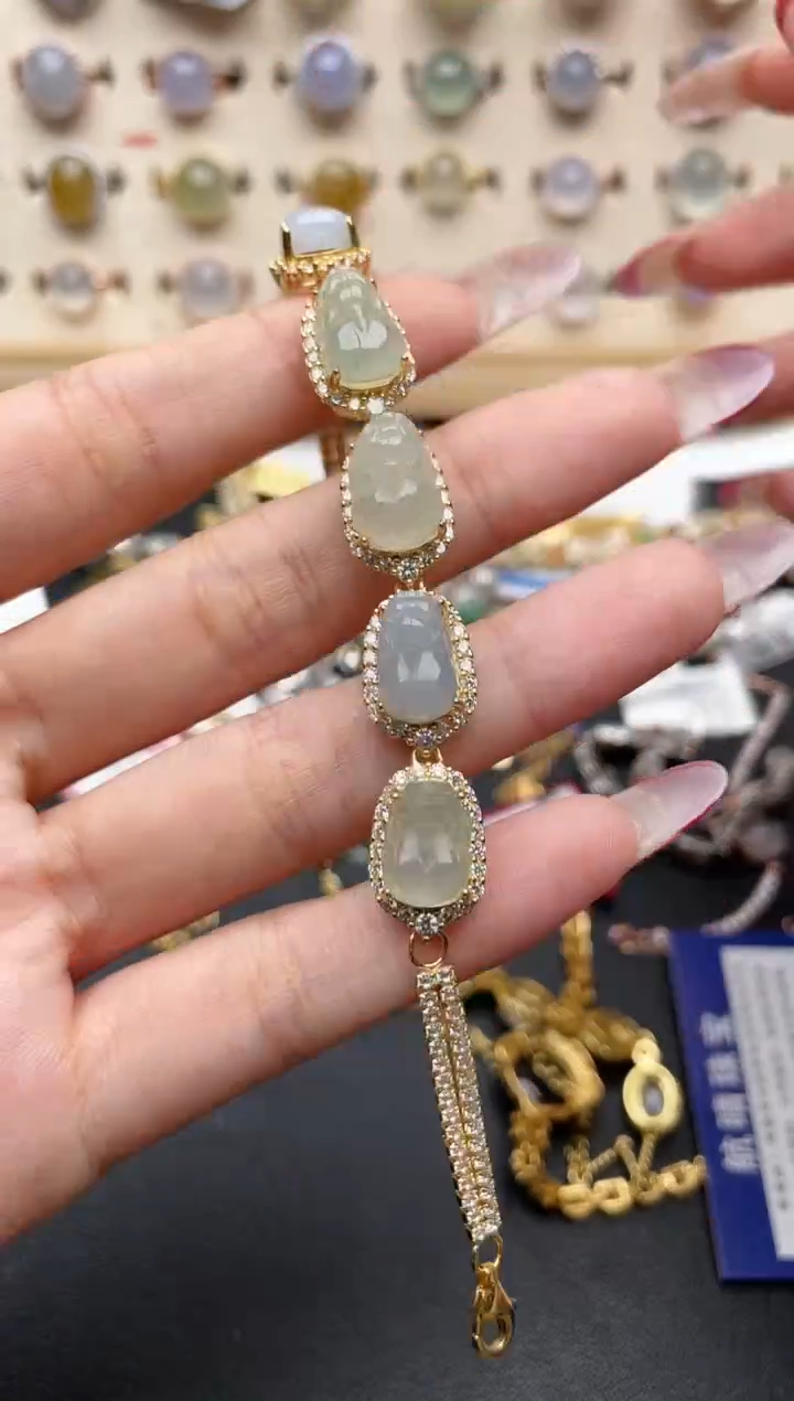 【闪购商品】翡翠戒指银S925镶嵌一物一证一礼盒