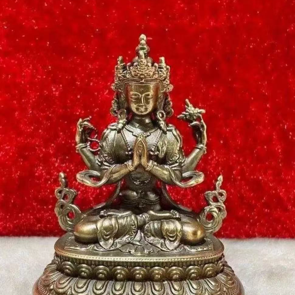 四臂观音佛像摆件YC