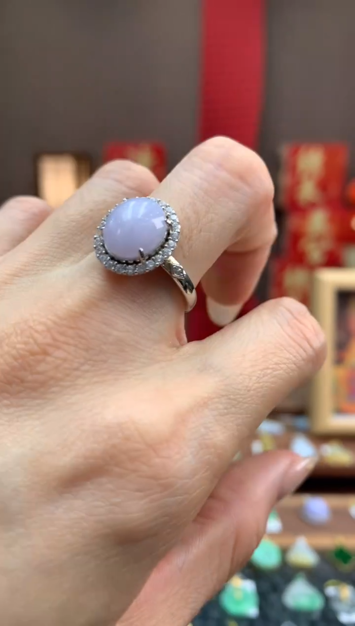 【闪购商品】翡翠戒指银S925镶嵌戒指