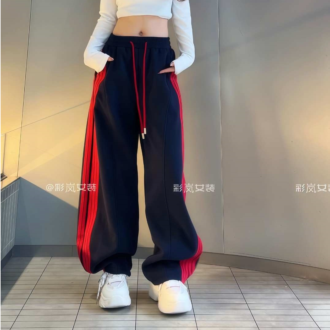 （运补4-8）运动卫裤女百搭条纹拉条爆款运动裤女休闲运动裤女