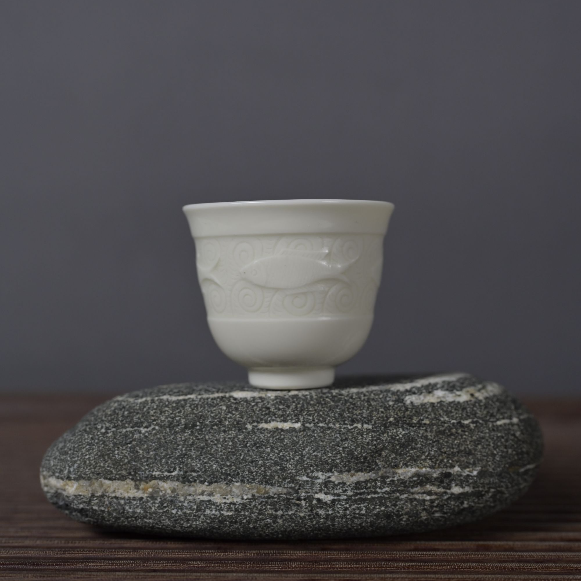 定瓷年年有鱼杯茶具（不带盒）