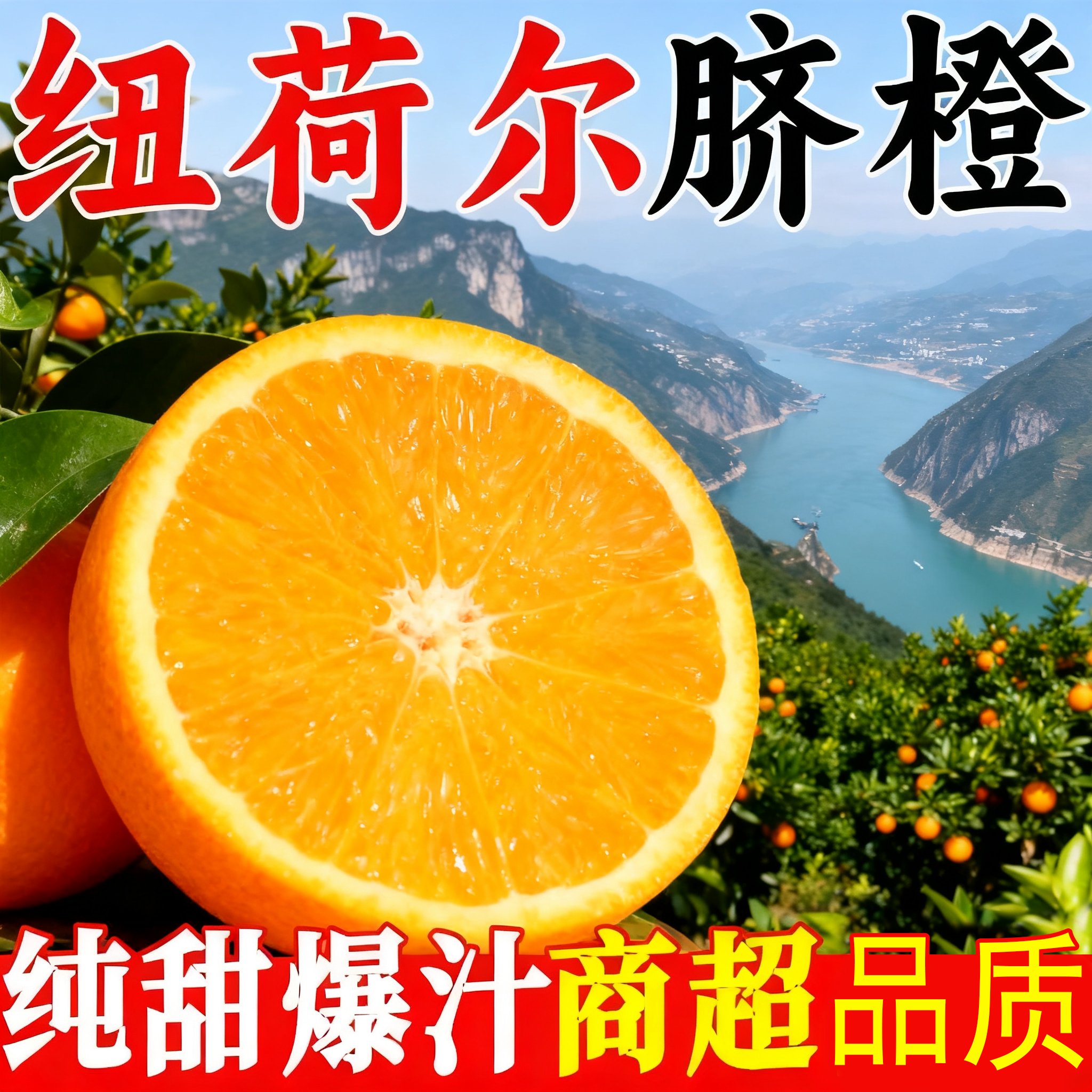 湖北纽荷尔脐橙新鲜当季水果产地直发手剥甜橙L