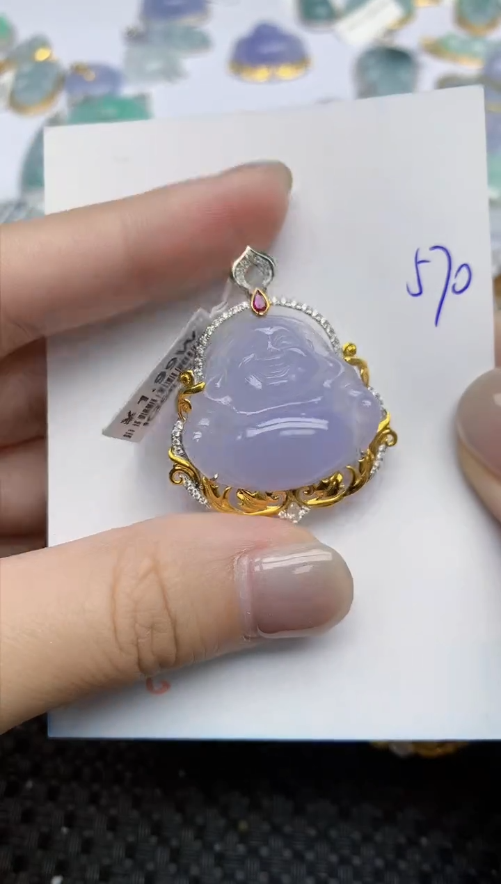 【闪购商品】翡翠颈饰18K金镶嵌天然翡翠A货