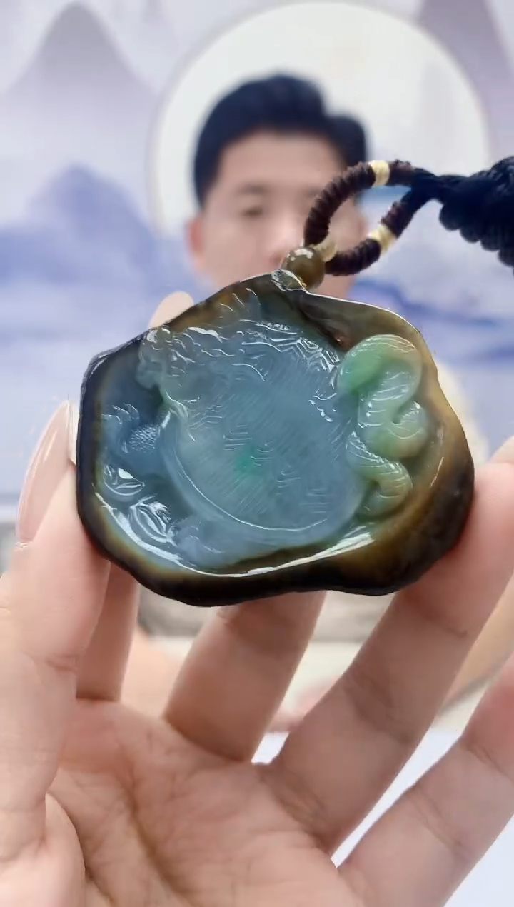 定制翡翠未镶嵌4917xx-毛货挂件55