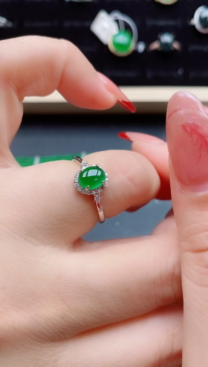 【闪购商品】翡翠戒指银S925镶嵌21321