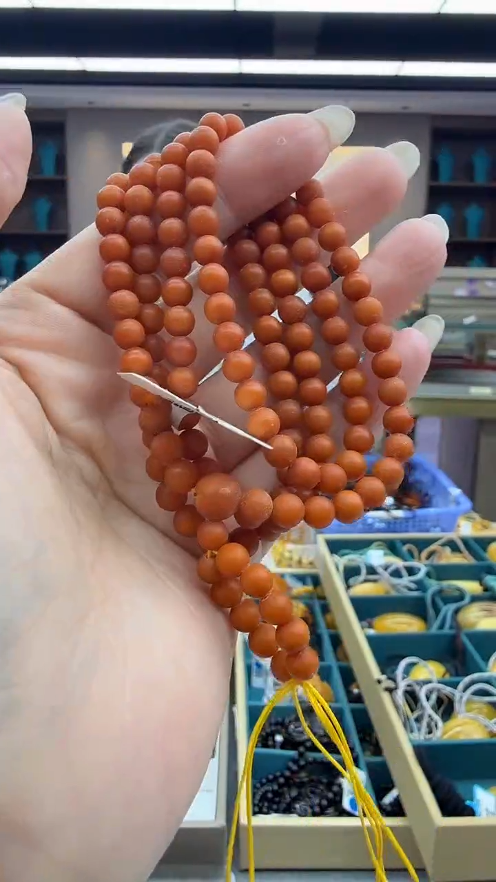 琥珀颈饰未镶嵌29秒拍号 假一罚三 5mm