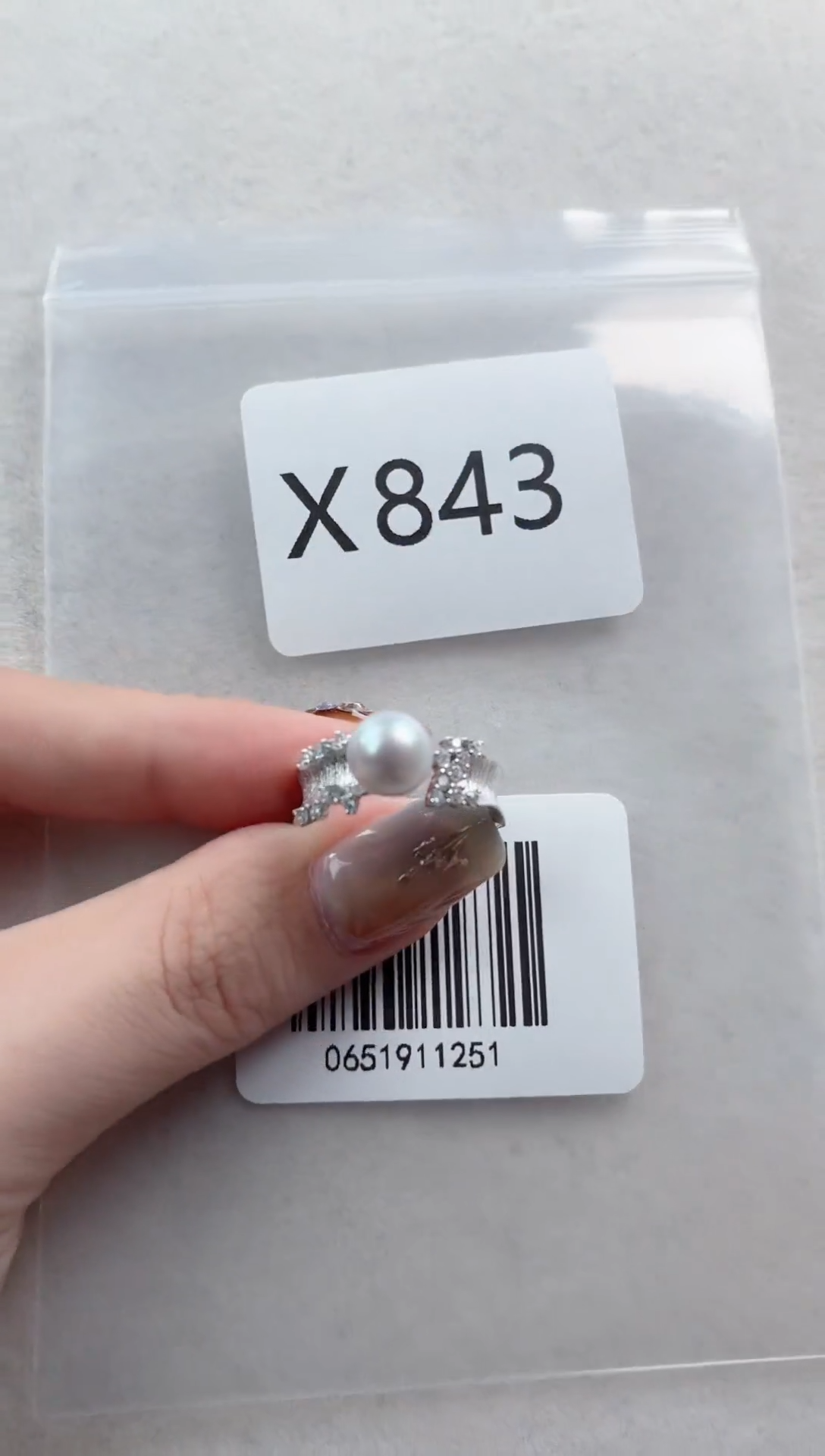 银S925镶嵌戒指海水珍珠x843