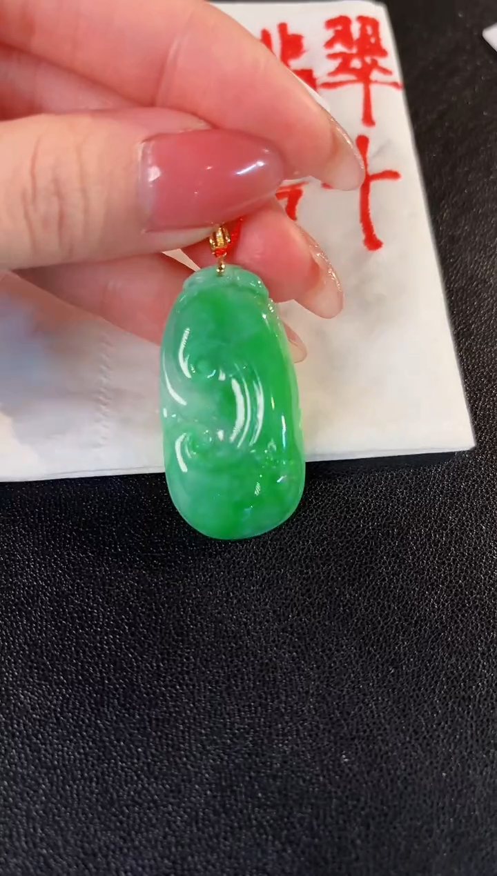 【闪购商品】翡翠颈饰18K金镶嵌 缅料A货/支持复检/一件