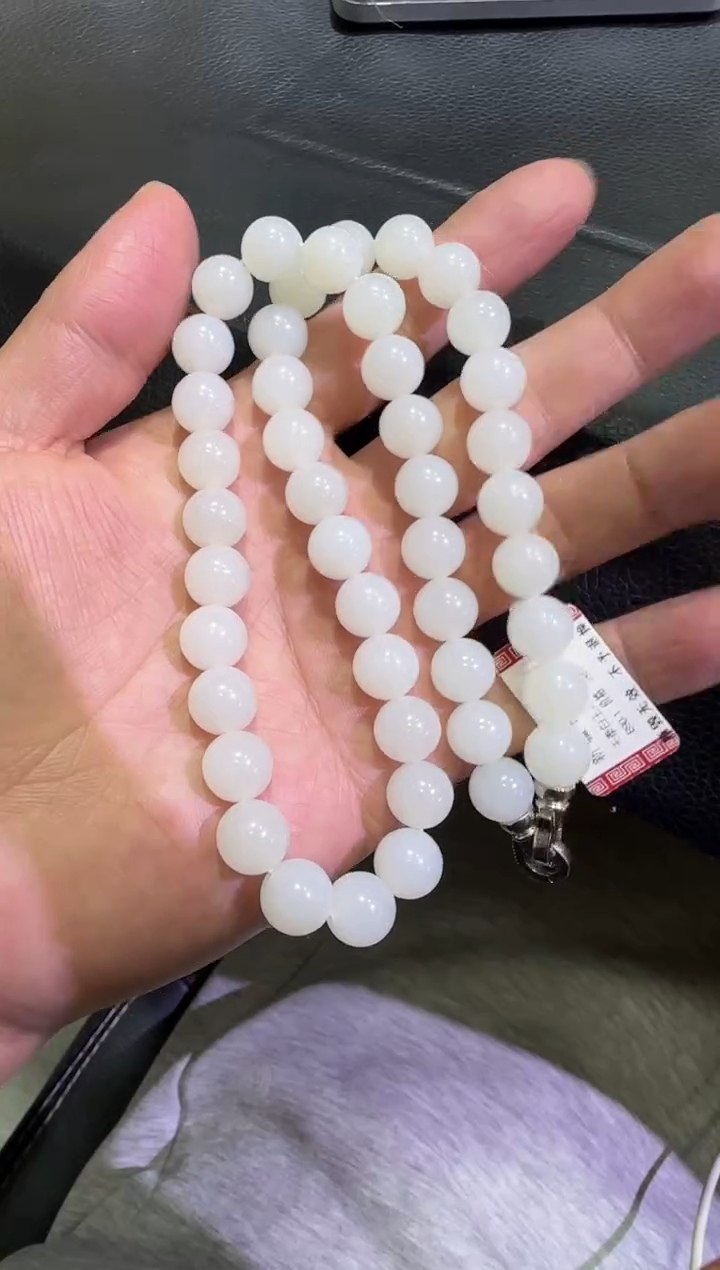 未镶嵌手串和田玉天泰白玉卡10长串（产地直发）