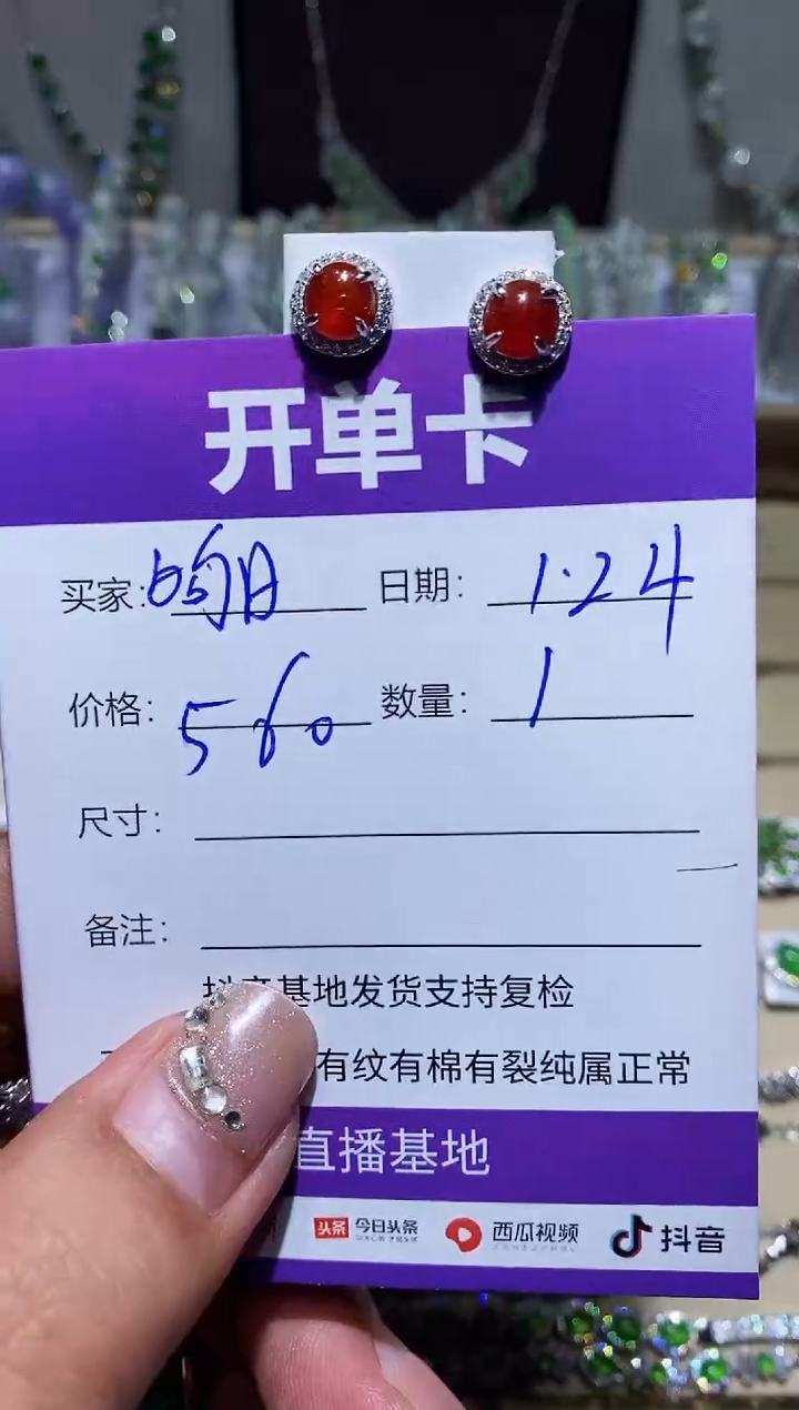 【闪购商品】翡翠耳饰未镶嵌向 昫日