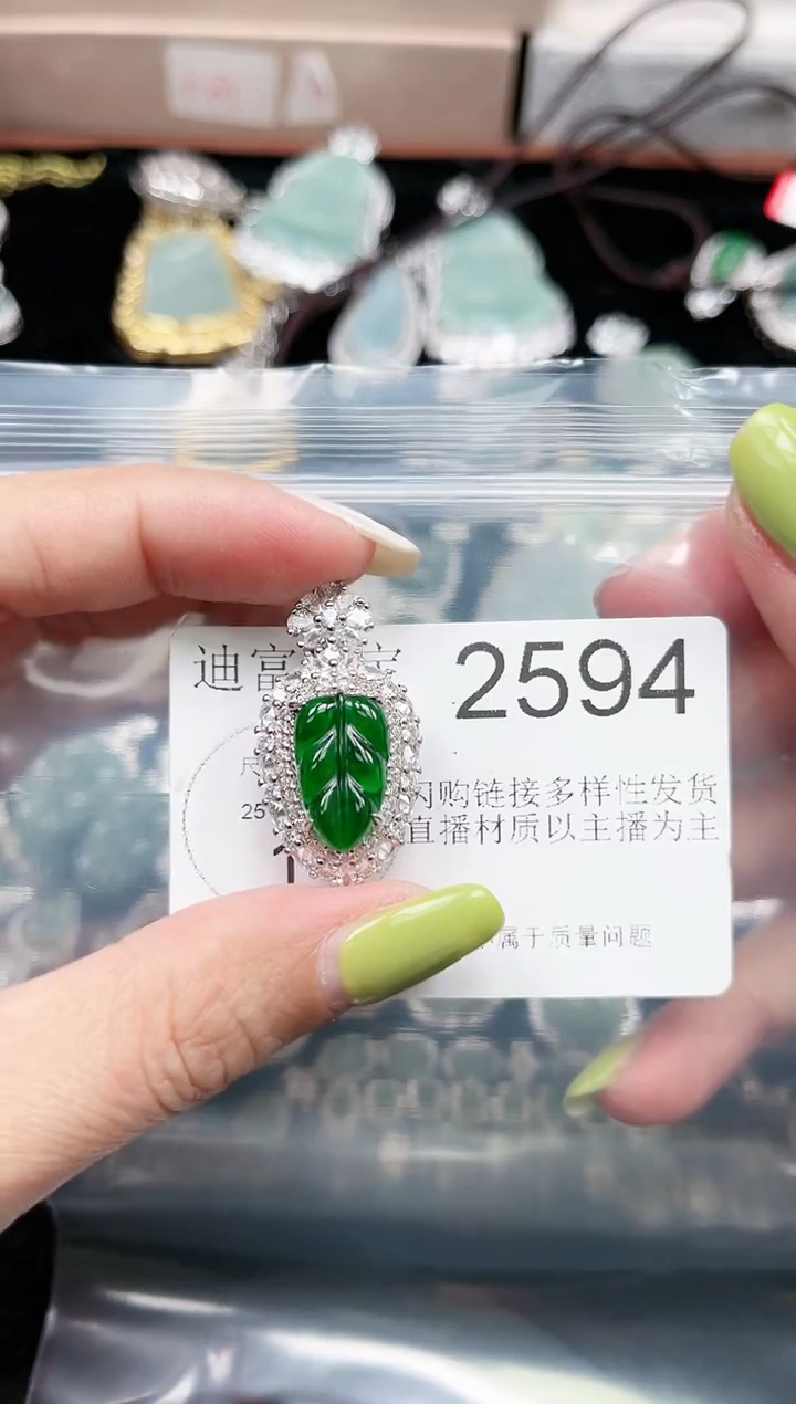 【闪购商品】翡翠颈饰未镶嵌赠皮绳2594