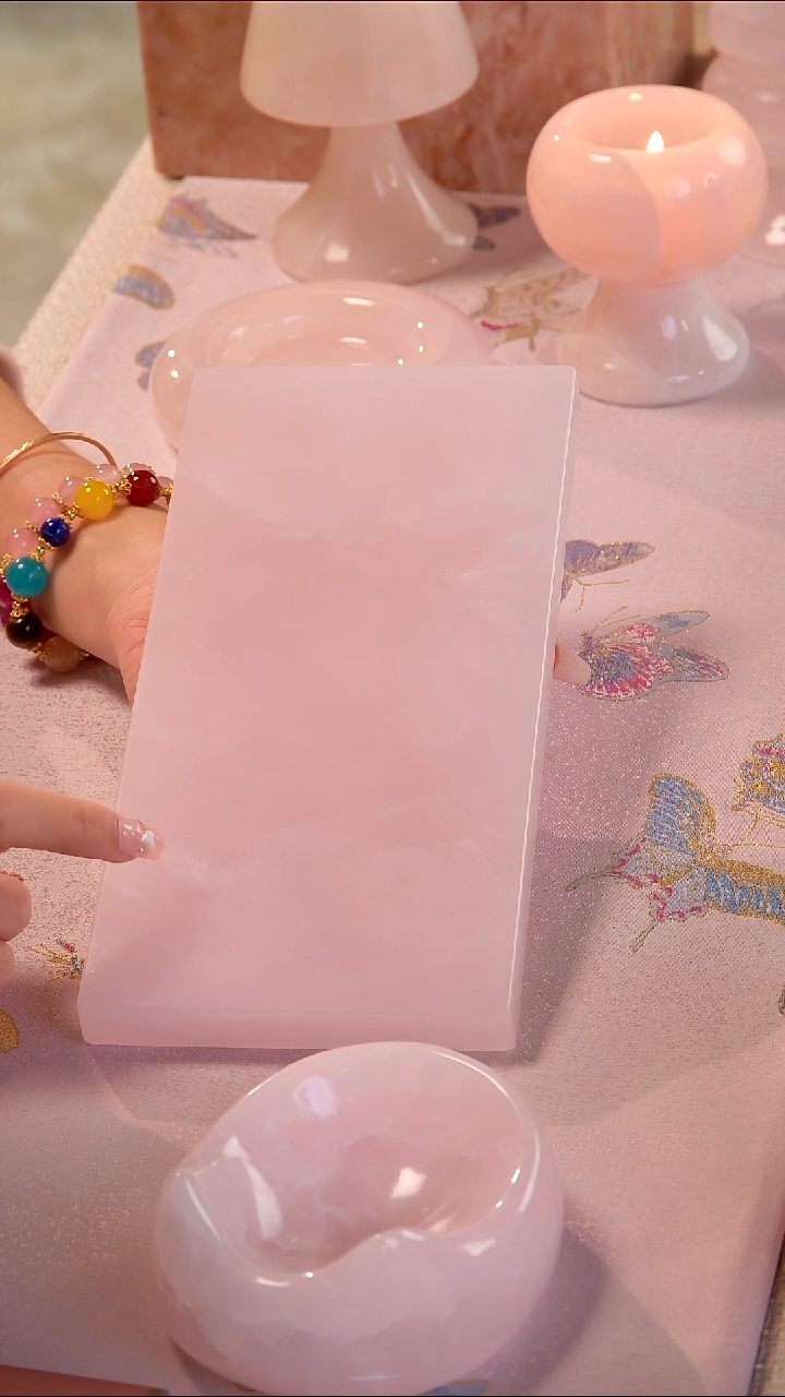  奢石 粉玉平盘  如图