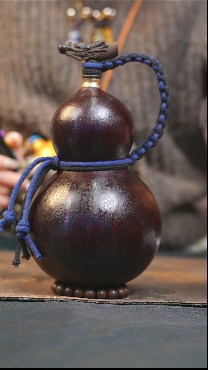 【闪购商品】XV188大漆酒葫芦不包手串及旋转底座