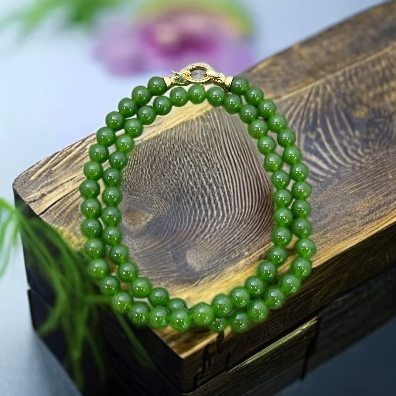 024DIY 菠菜绿 俄碧 108颗8mm