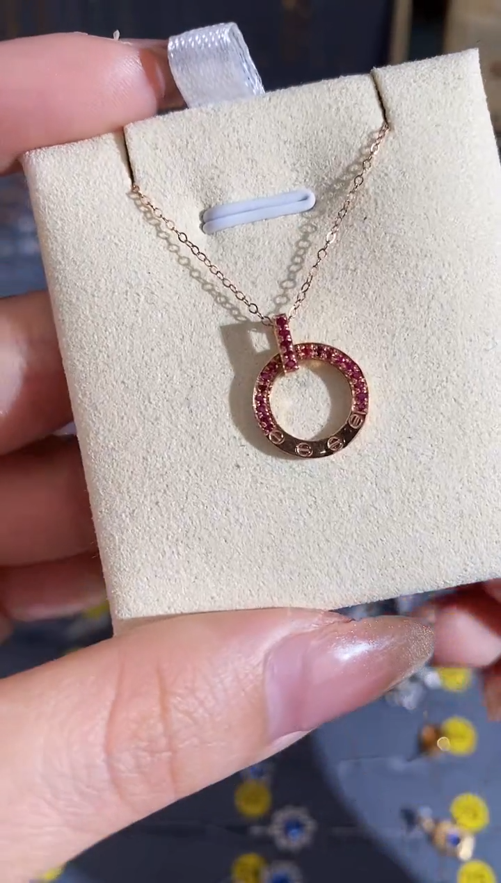 【闪购商品】红宝石颈饰18K金镶嵌项链1