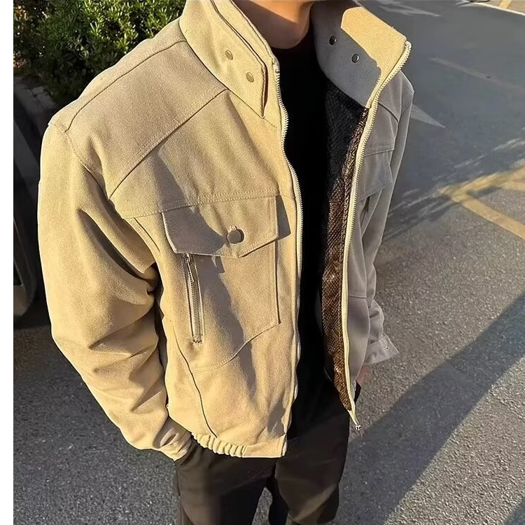 7613  美式复古结构重磅夹克座山雕男女潮牌外套