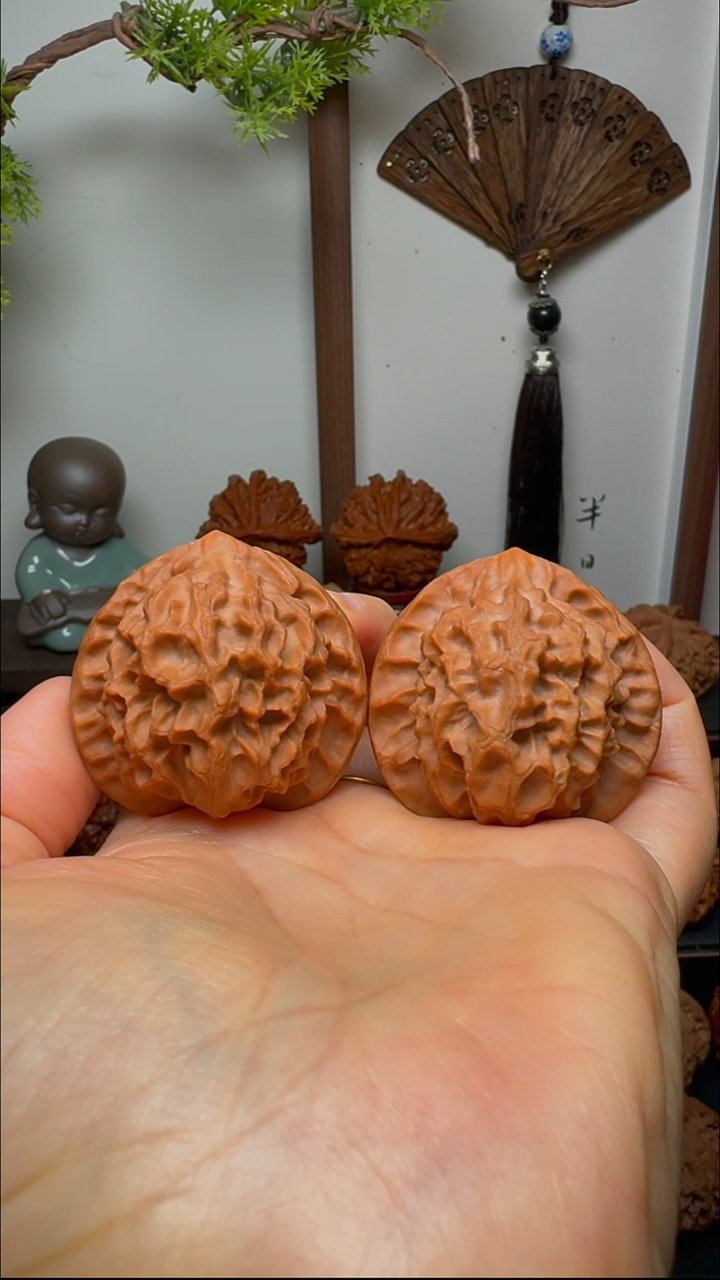 把件文玩核桃原树龙鳞纹货头 边42