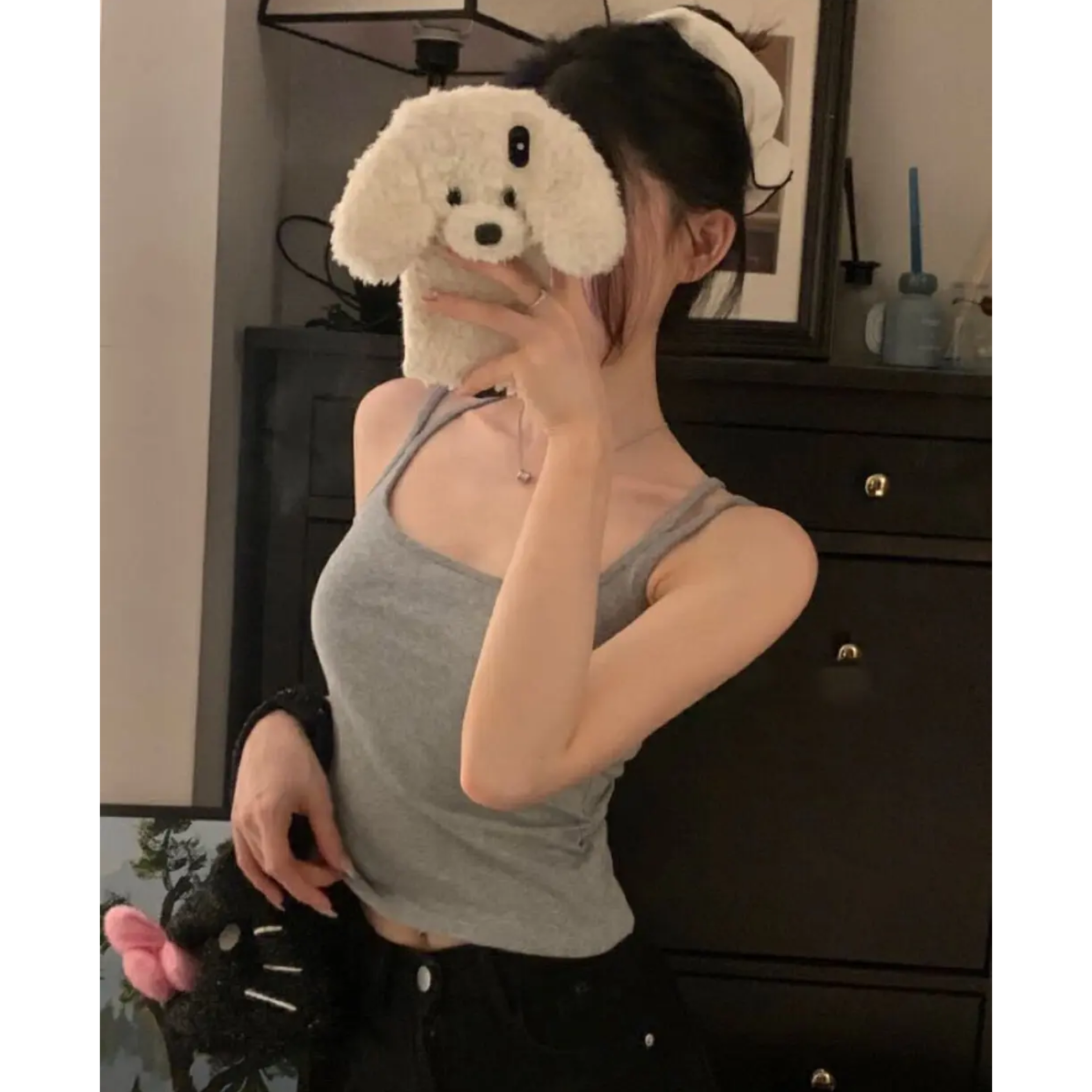 春夏新款简约百搭时尚修身运动休闲韩版打底外穿纯色背心吊带