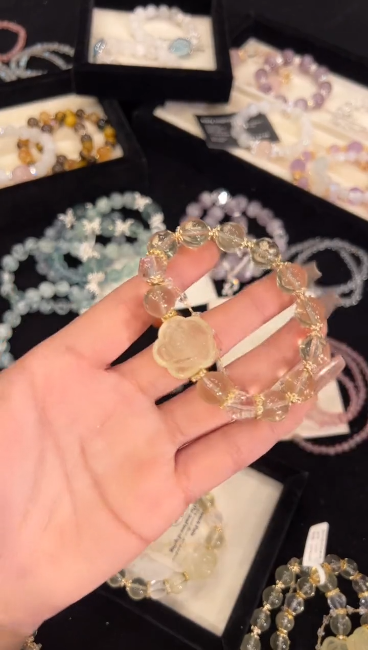 【闪购商品】水晶手链合金黄水晶手链x481