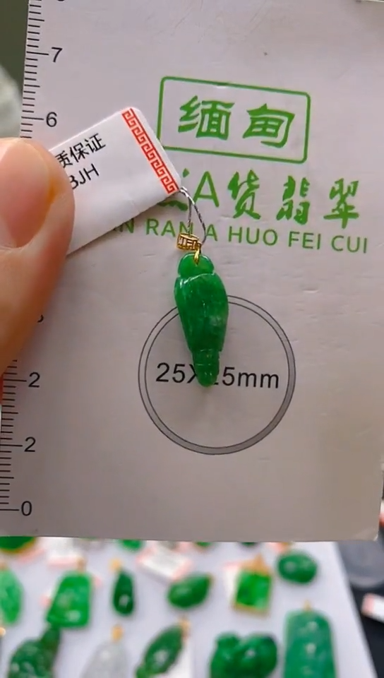 【闪购商品】翡翠颈饰18K金镶嵌天然翡翠A货，支持复检