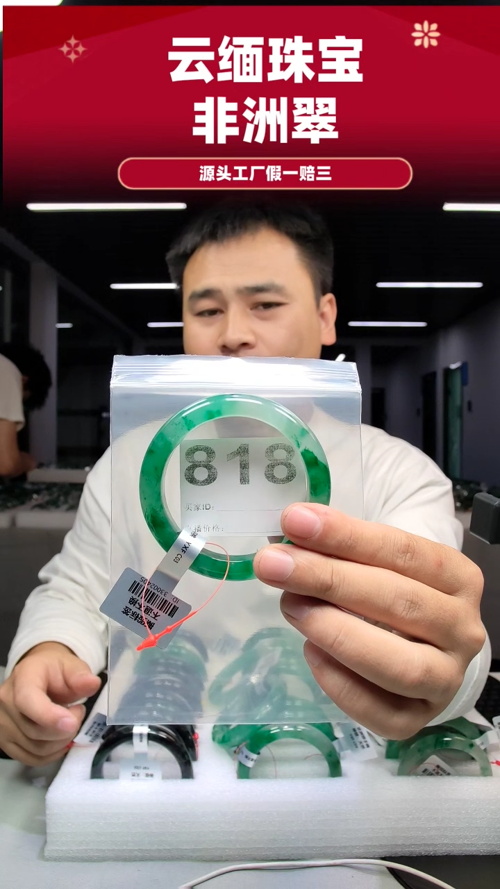 未镶嵌手镯石英质玉（非洲翠）5556圈口818