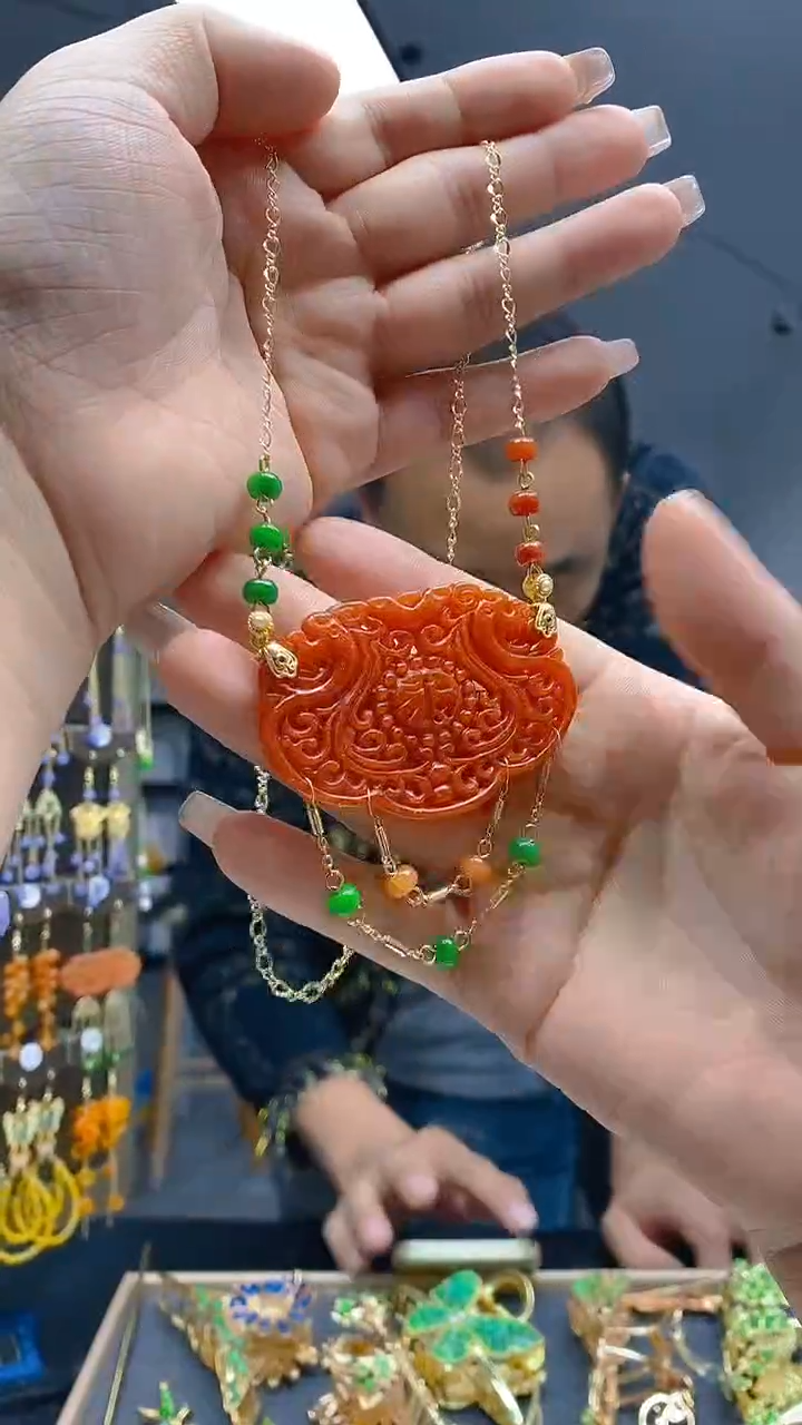 【闪购商品】翡翠耳饰合金316翡翠锁骨链