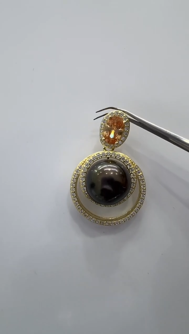 未镶嵌吊坠(不含链)海水珍珠金星环绕款