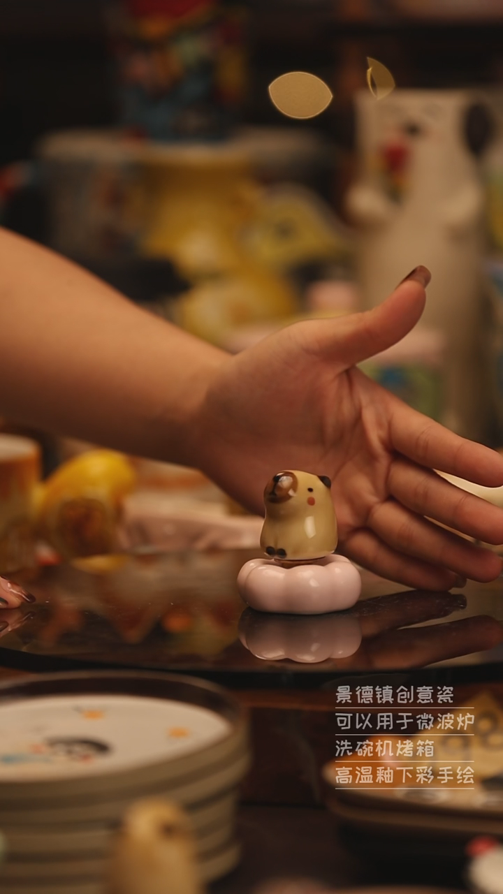 陶瓷景德镇可爱陶瓷釉下彩绘设计师款