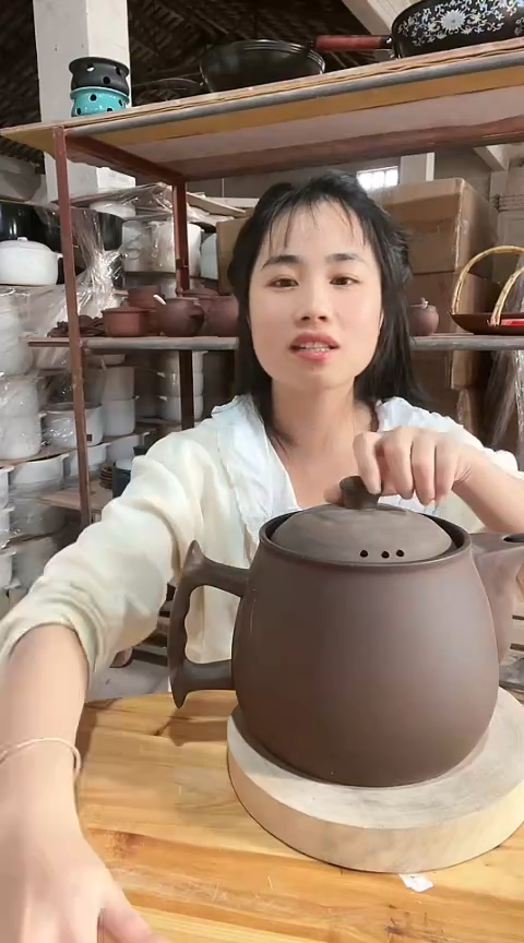 陶瑕疵5.0紫砂养生壶带盖