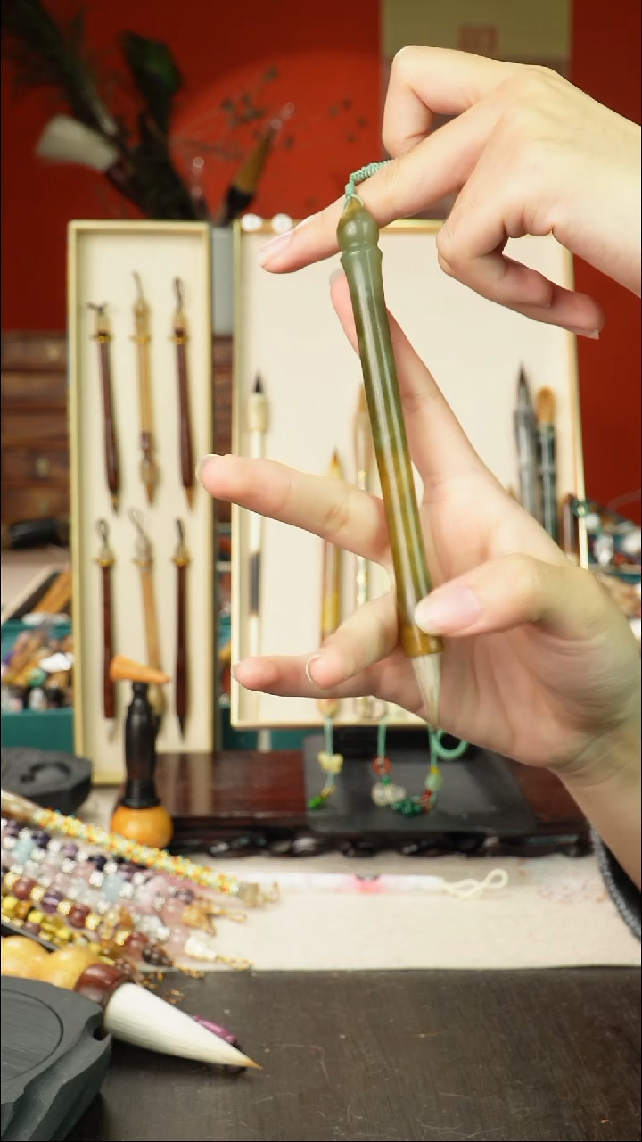 17号孤品高货毛笔链接 清水试笔 蘸墨不退