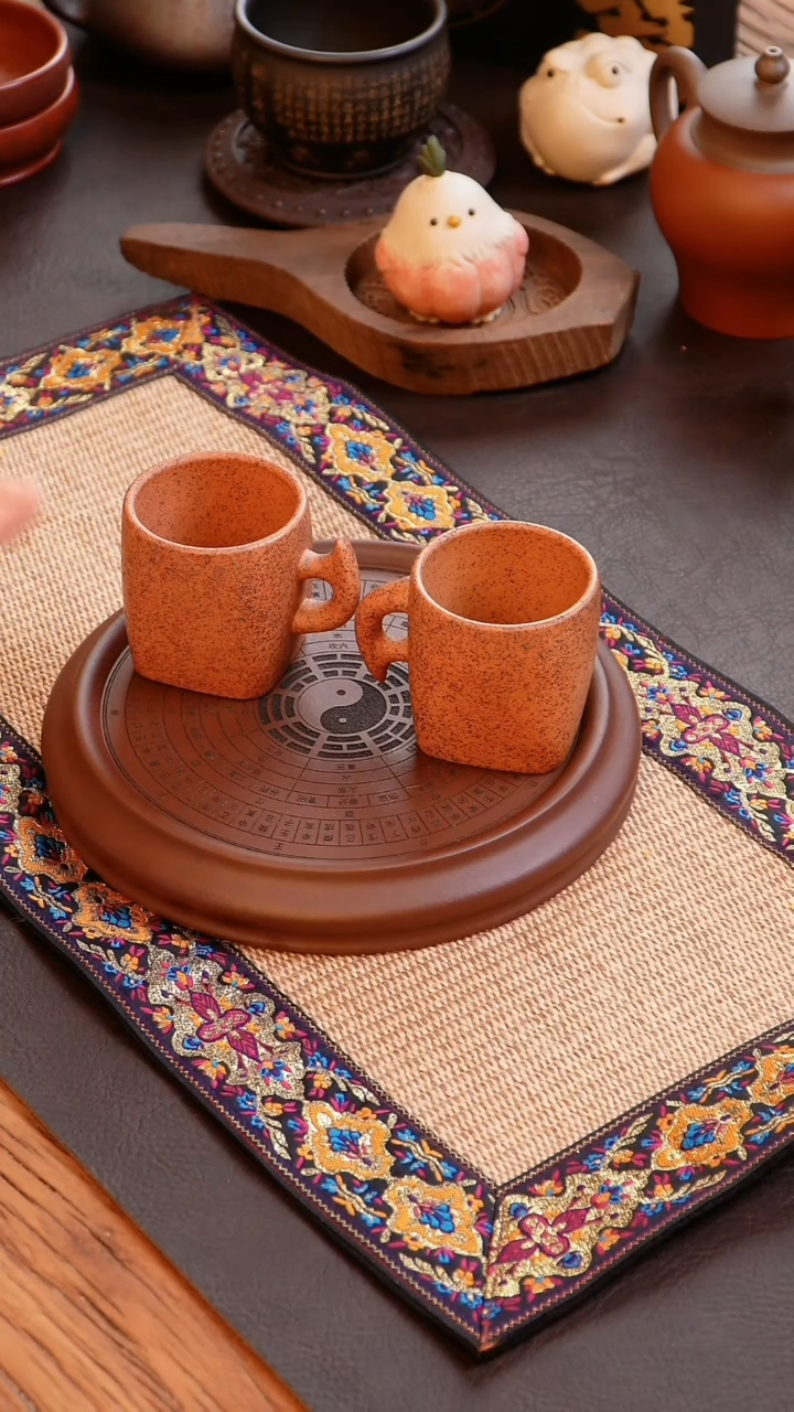 紫砂茶盘对杯 柴烧 123