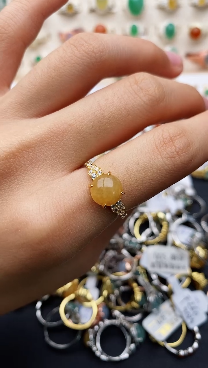 【闪购商品】翡翠戒指银S925镶嵌缅甸翡翠