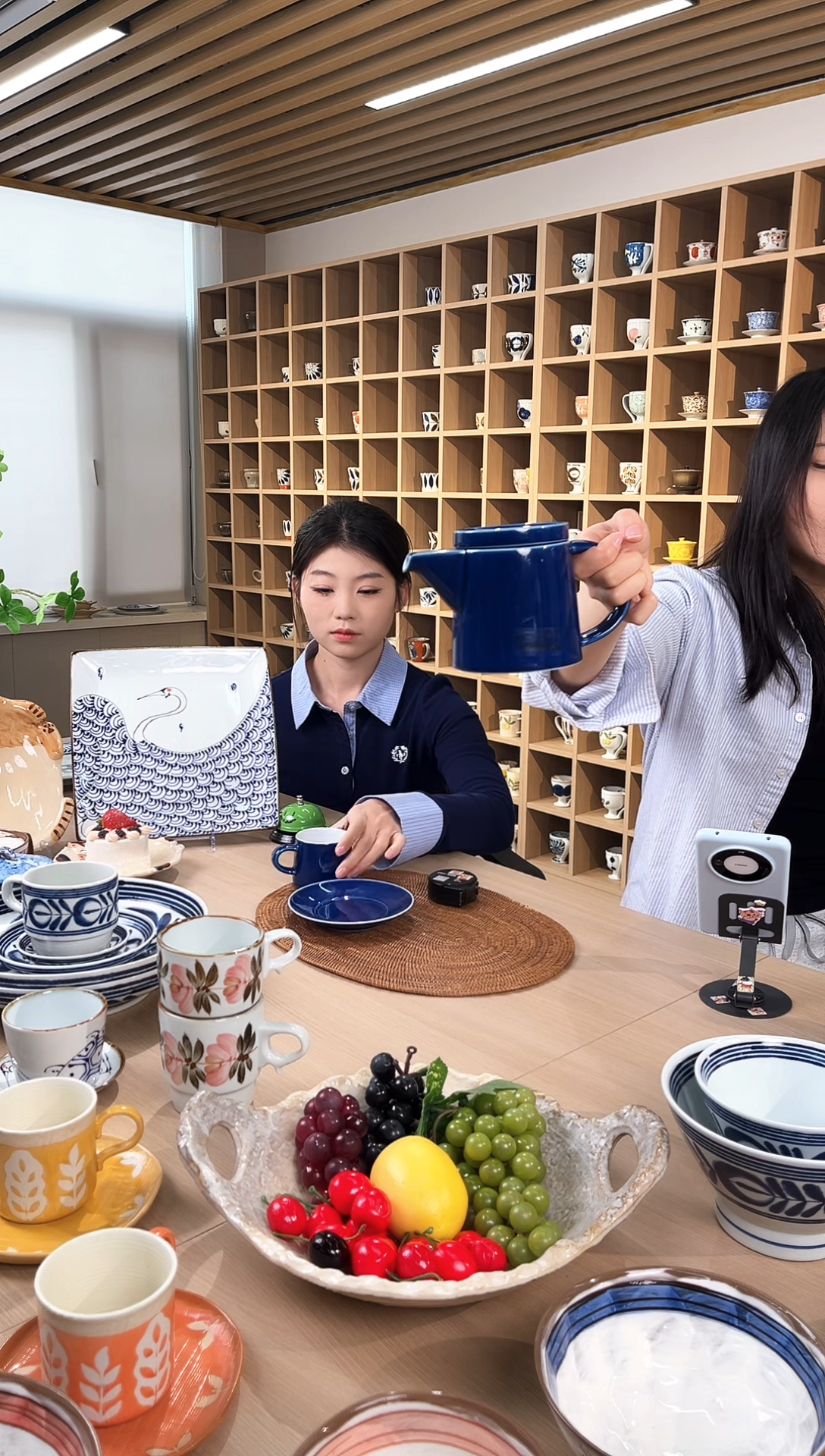 【闪购商品】瓷片m系列蓝色咖啡壶