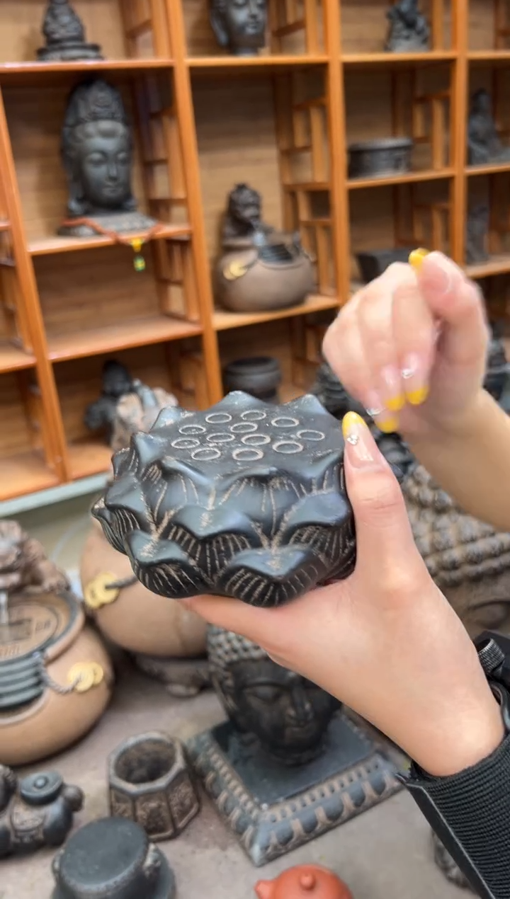 陶土莲蓬实心底座