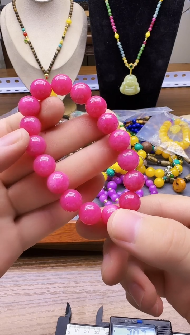 菱锰矿（红纹石）未镶嵌手绳S199     