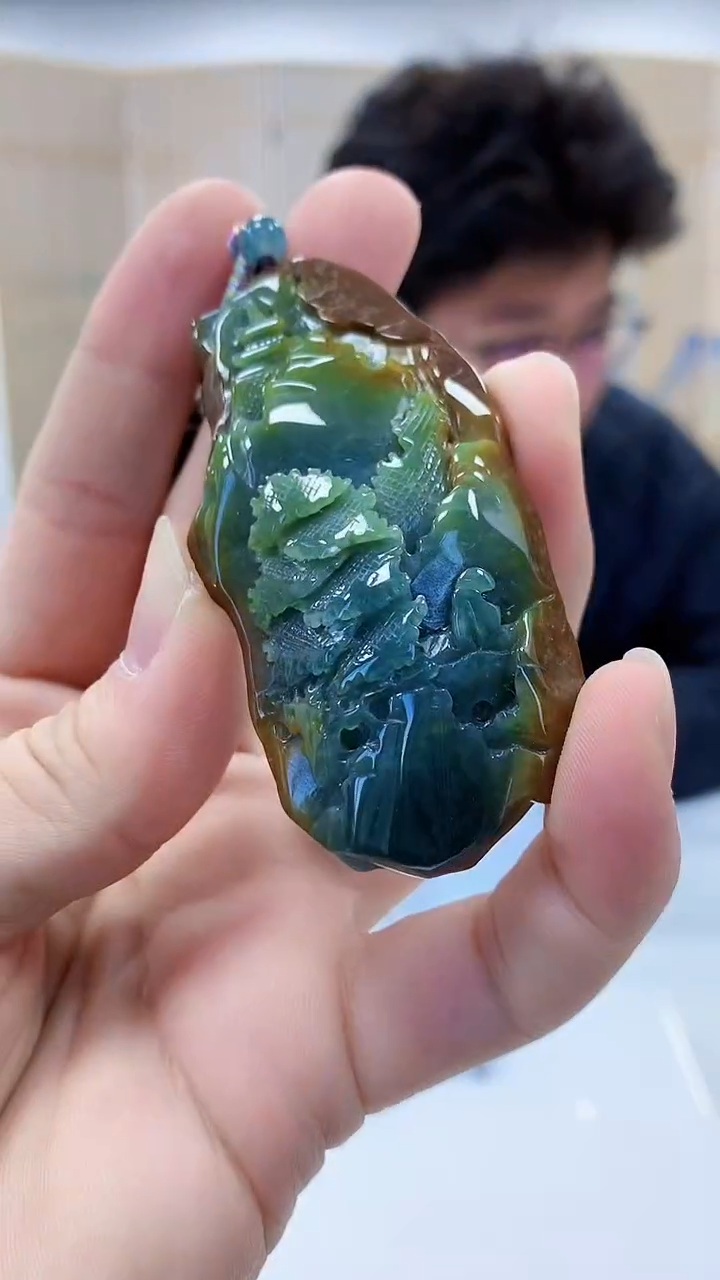 【闪购商品】定制翡翠未镶嵌4688bb-毛货挂件53