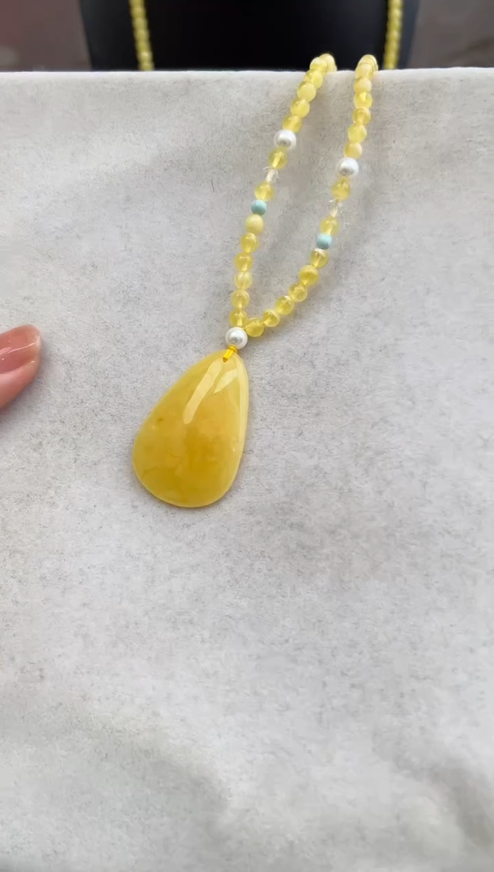 【闪购商品】琥珀裸石未镶嵌10207136-套链