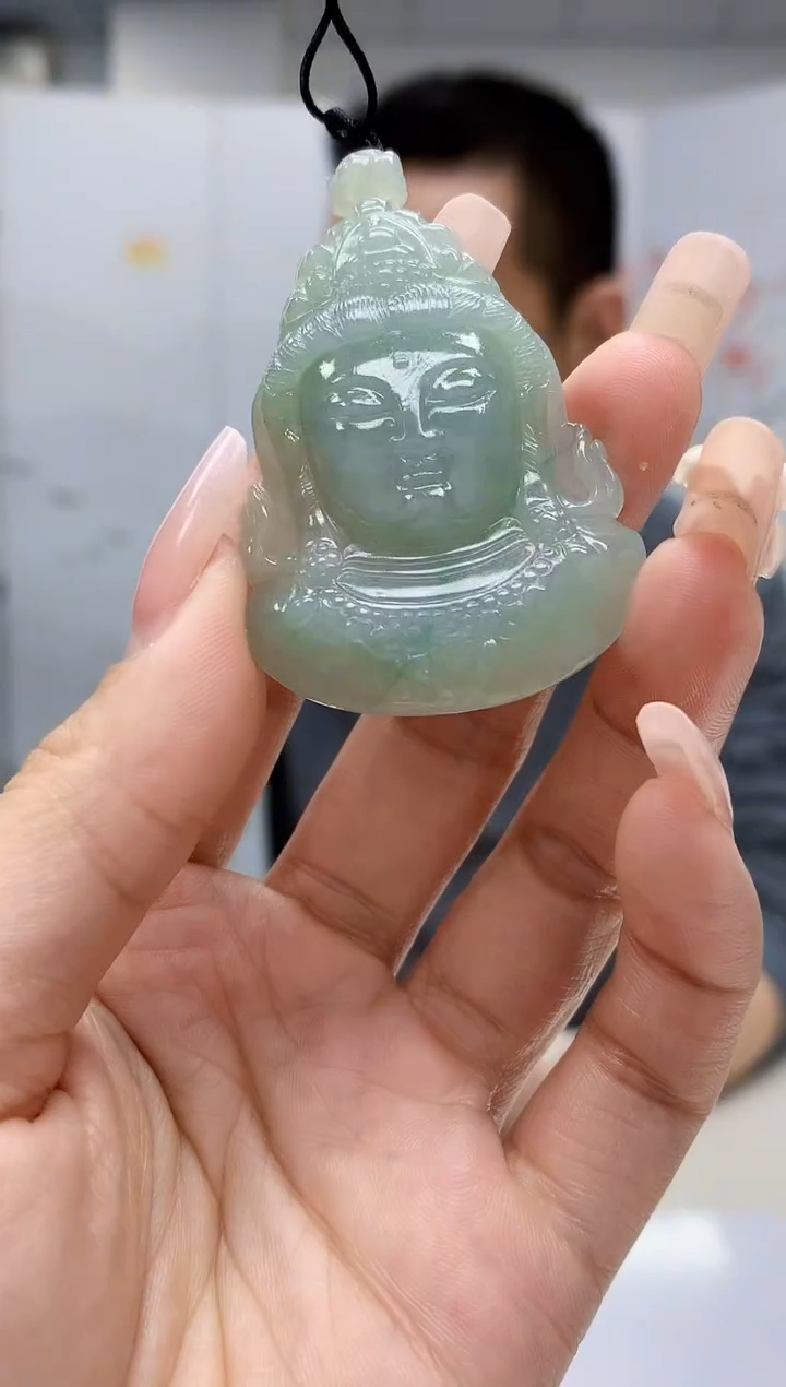 【闪购商品】定制翡翠未镶嵌3916lr-毛货挂件73