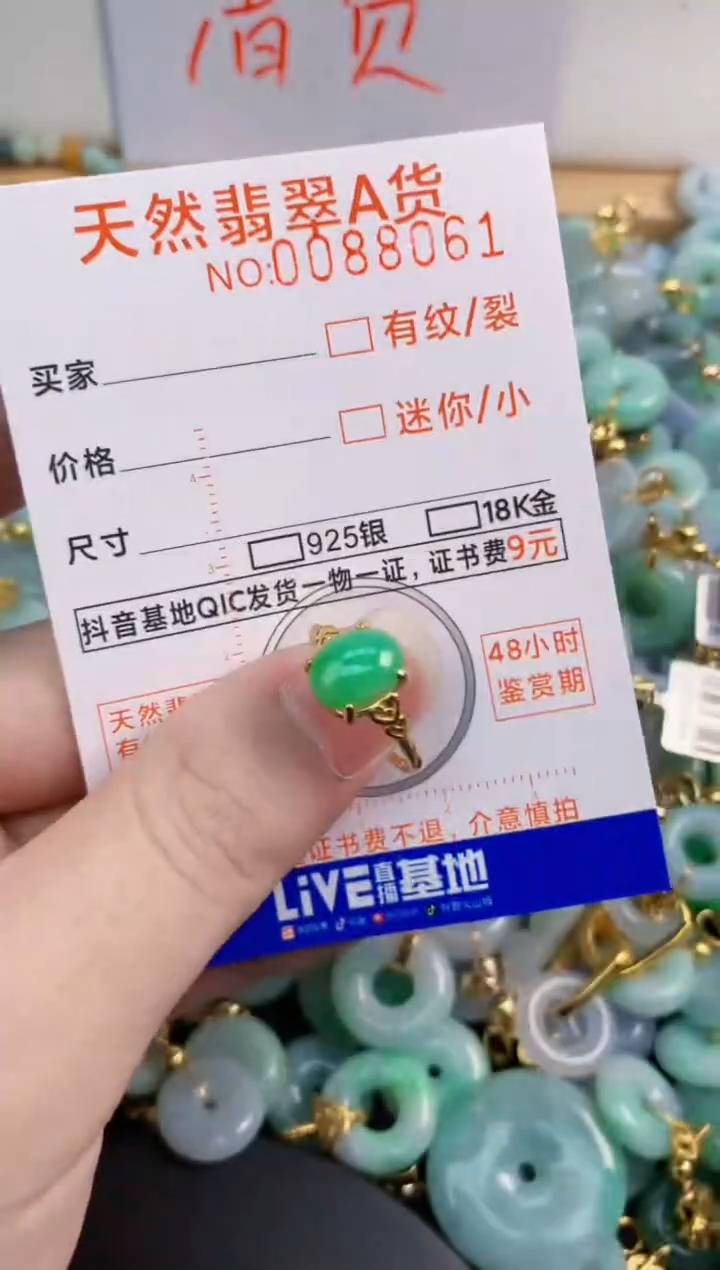 翡翠未镶嵌吊坠(不含链)        1