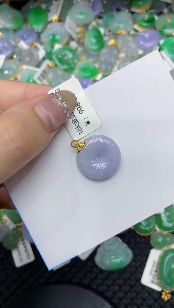 【闪购商品】翡翠颈饰18K金镶嵌222222222