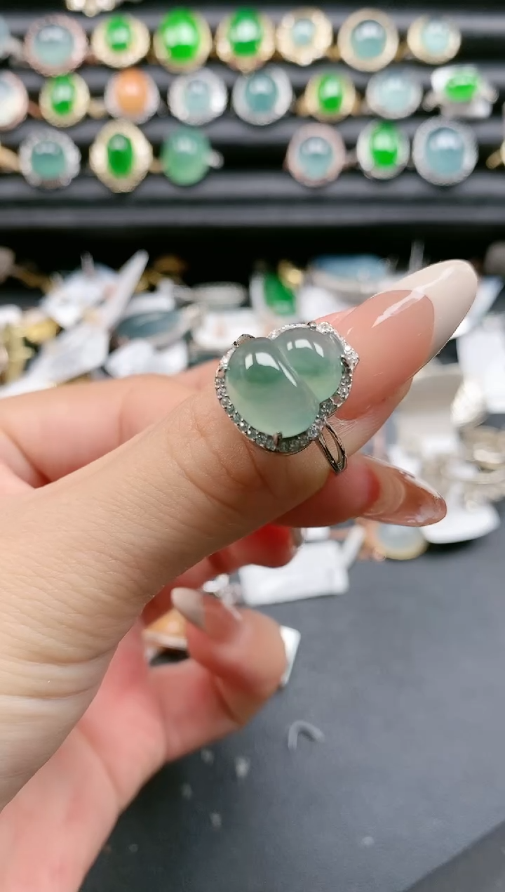 【闪购商品】翡翠戒指银S925镶嵌11111