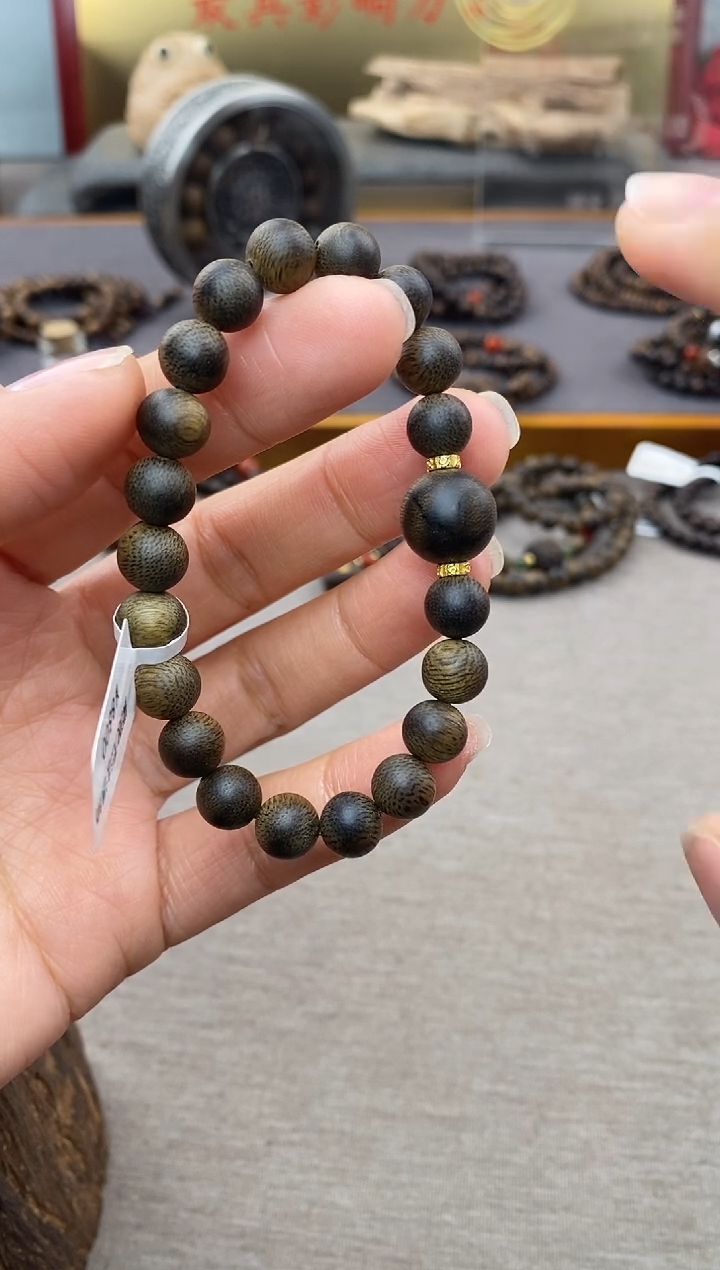 【闪购商品】沉香手串芽庄黄棋玉化老料0.8＋白棋留疤1.2单