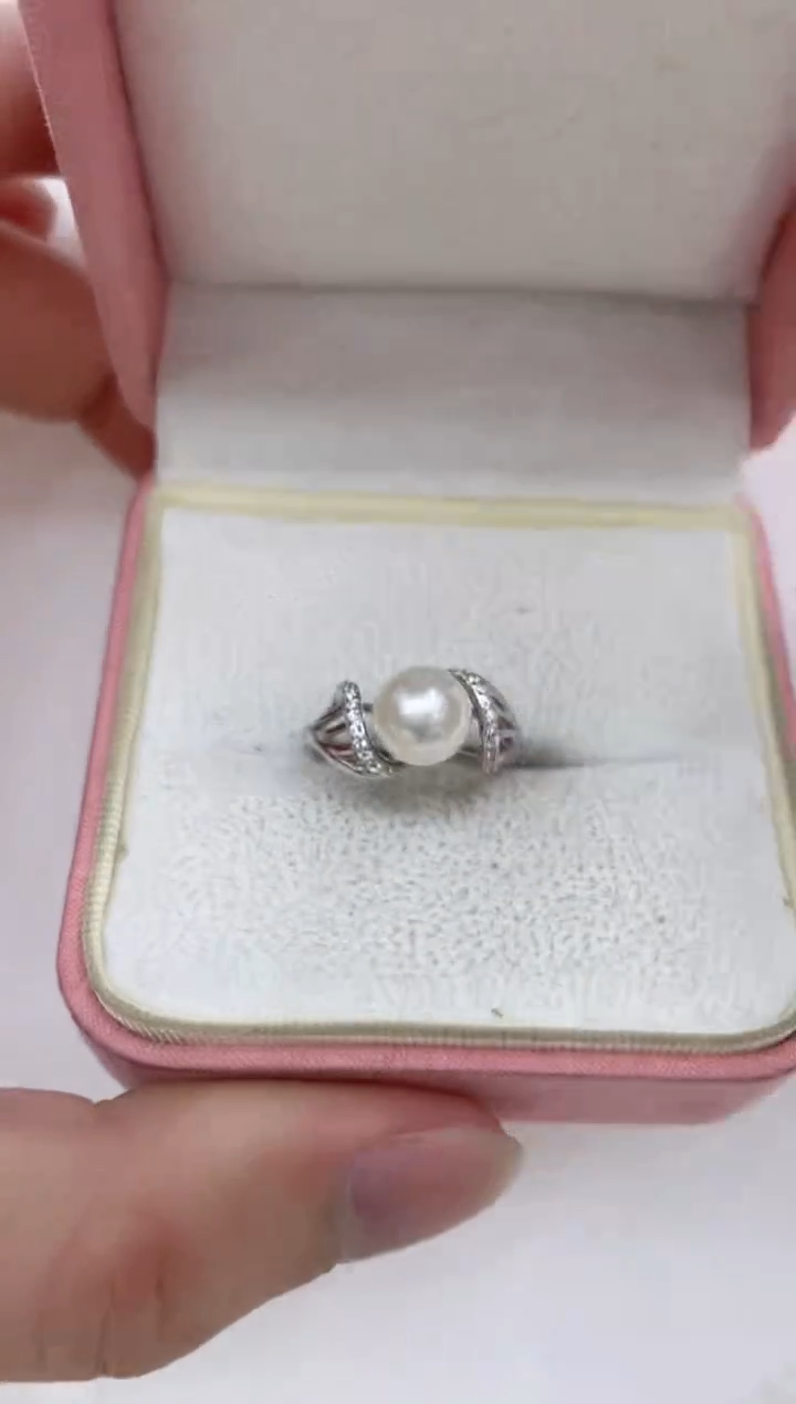 【闪购商品】海水珍珠戒指银S925镶嵌海水珍珠戒指