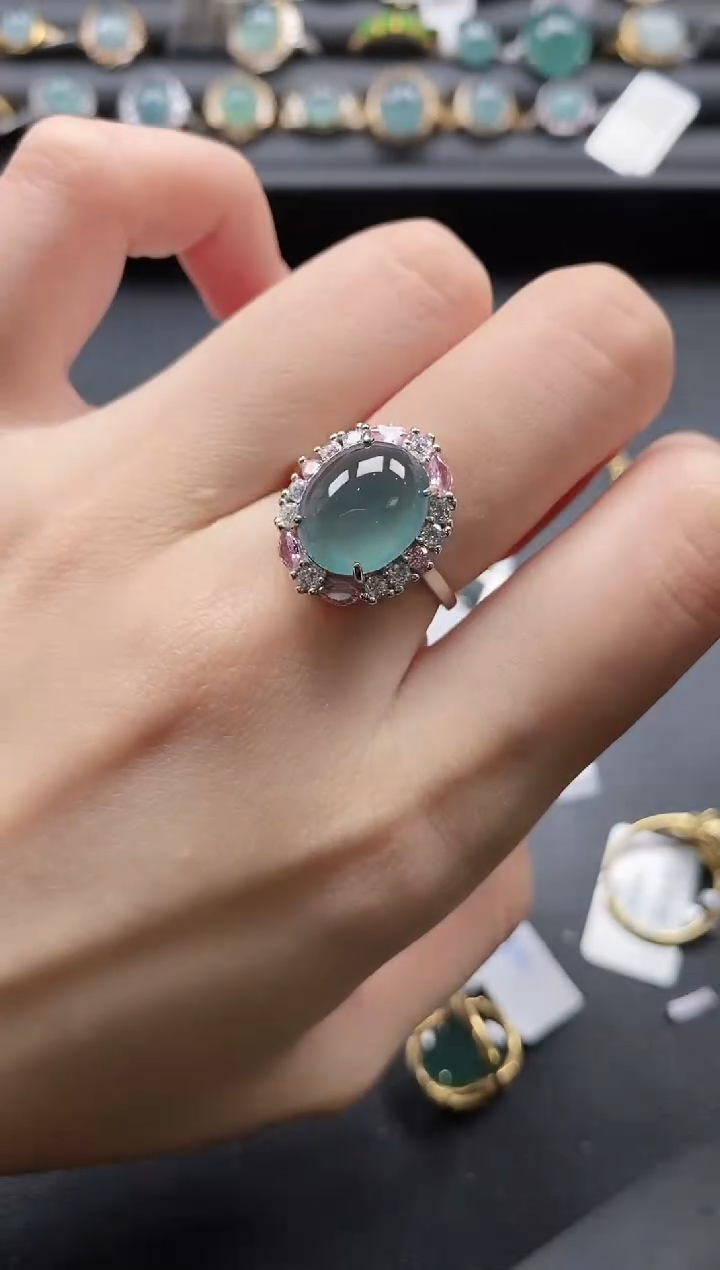 【闪购商品】翡翠戒指银S925镶嵌11111