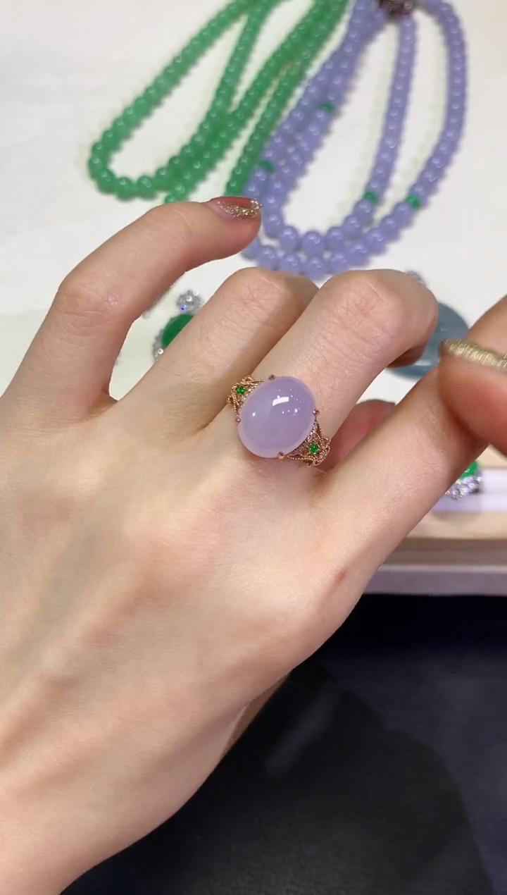 【闪购商品】翡翠颈饰18K金镶嵌团购33